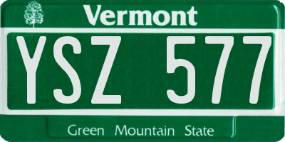 VT license plate YSZ577
