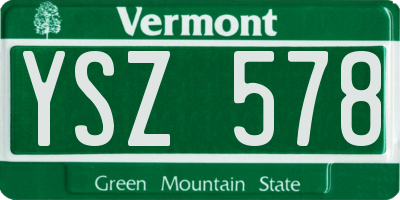 VT license plate YSZ578