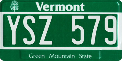 VT license plate YSZ579