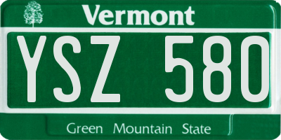 VT license plate YSZ580