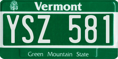 VT license plate YSZ581