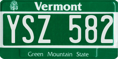 VT license plate YSZ582