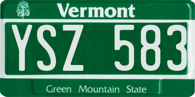 VT license plate YSZ583