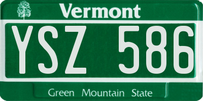 VT license plate YSZ586