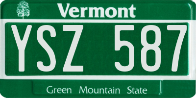 VT license plate YSZ587