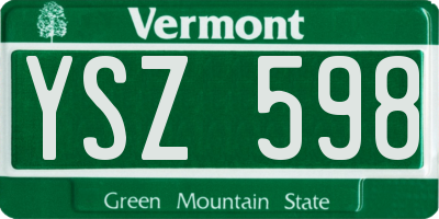 VT license plate YSZ598