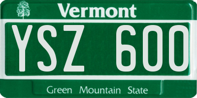 VT license plate YSZ600