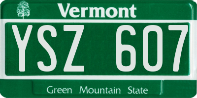 VT license plate YSZ607