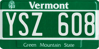 VT license plate YSZ608