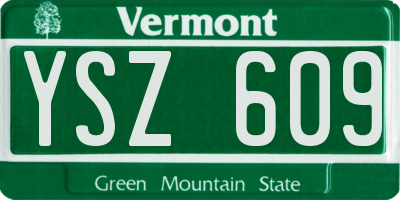 VT license plate YSZ609
