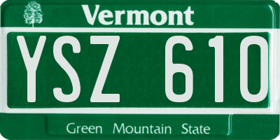 VT license plate YSZ610