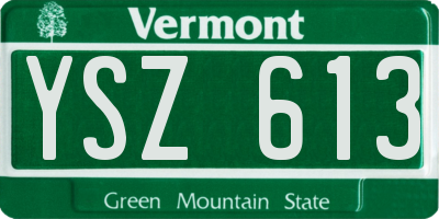VT license plate YSZ613