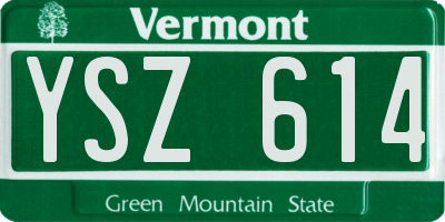 VT license plate YSZ614