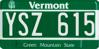 VT license plate YSZ615
