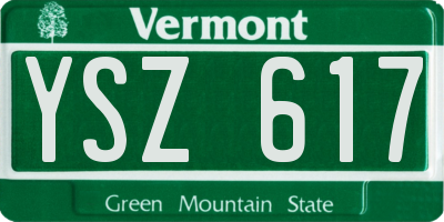 VT license plate YSZ617