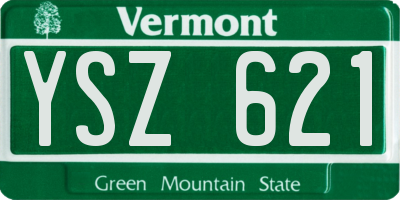 VT license plate YSZ621