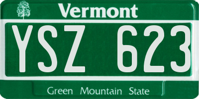 VT license plate YSZ623