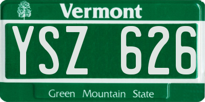 VT license plate YSZ626