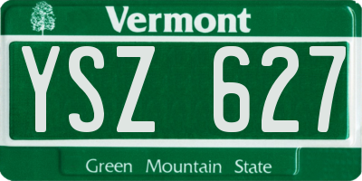 VT license plate YSZ627
