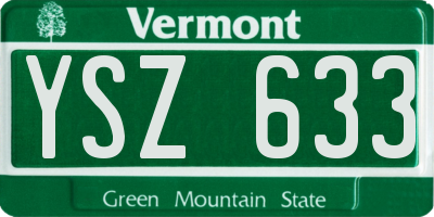 VT license plate YSZ633