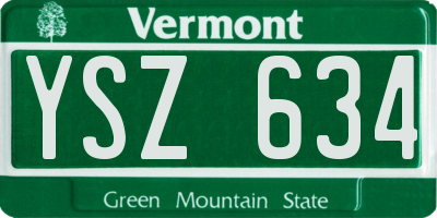 VT license plate YSZ634