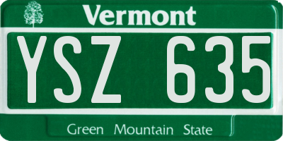 VT license plate YSZ635