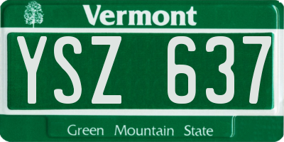 VT license plate YSZ637