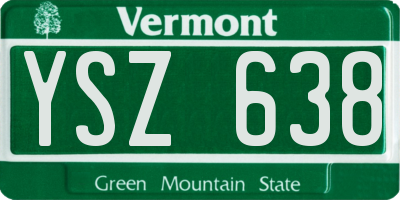 VT license plate YSZ638
