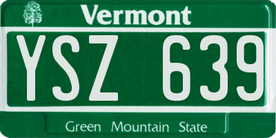 VT license plate YSZ639