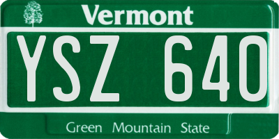 VT license plate YSZ640