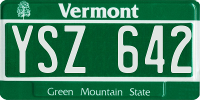 VT license plate YSZ642