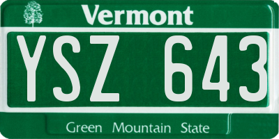VT license plate YSZ643