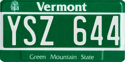 VT license plate YSZ644