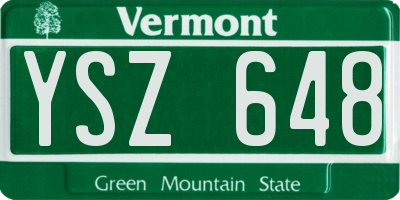 VT license plate YSZ648