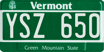 VT license plate YSZ650
