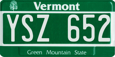VT license plate YSZ652