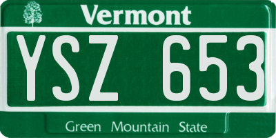 VT license plate YSZ653