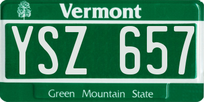 VT license plate YSZ657