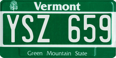 VT license plate YSZ659