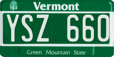 VT license plate YSZ660