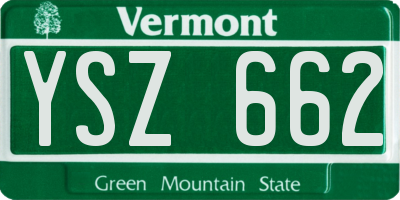 VT license plate YSZ662