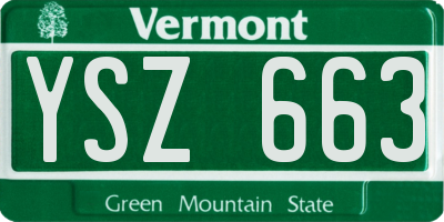 VT license plate YSZ663