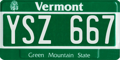 VT license plate YSZ667