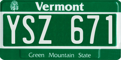 VT license plate YSZ671