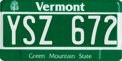 VT license plate YSZ672