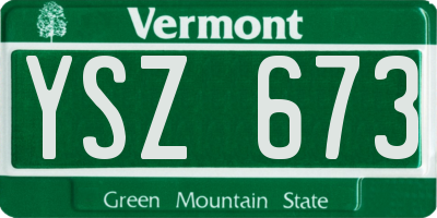 VT license plate YSZ673