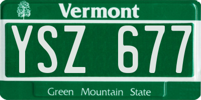 VT license plate YSZ677