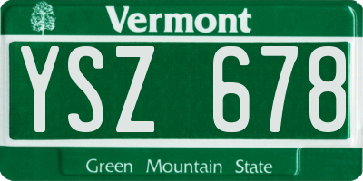 VT license plate YSZ678