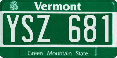 VT license plate YSZ681