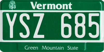 VT license plate YSZ685